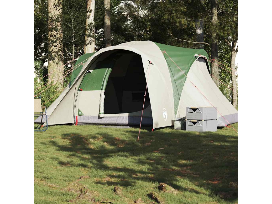 Vidaxl Tenda Familiar Em Cúpula Para 6 Pessoas Impermeável Verde