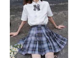 2026-falda Plisada De Uniforme Escolar Japonês High Waist A-line Para Mulher Tamanho Vrq S Isla Del Mar