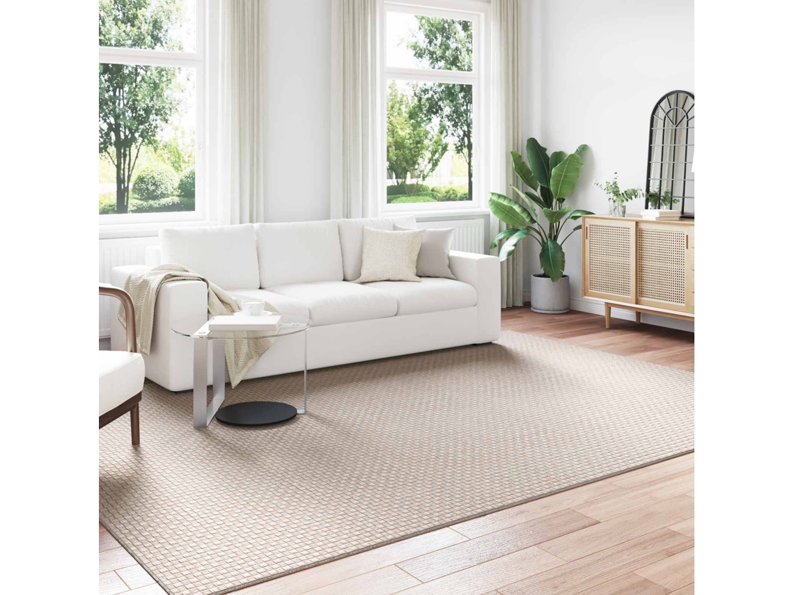 Vidaxl Tapetes De Área Retangular Faro Creme 280 X 200 Cm Poliéster