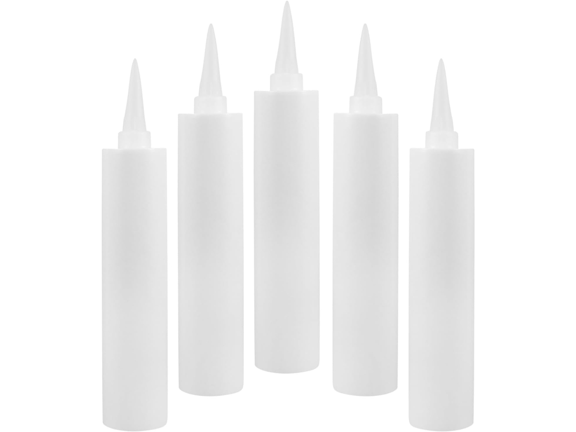 Práticas e Versáteis, Feitas de Plástico, Cartuchos de 330ml, 5 Unidades Reutilizáveis com Bico de CHABERLU