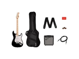 Pack De Guitarra Elétrica Fender Squier Stratocaster Sonic Preto