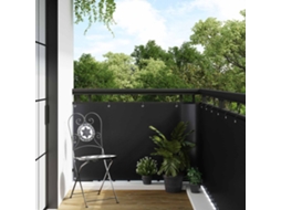Vidaxl Tela De Varanda Com Ilhós 500 X 80 Cm Vime Pe Preto