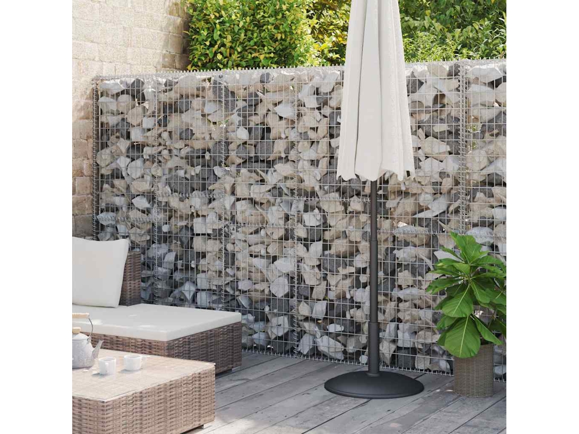 Vidaxl Muro Gabião Com Tampas Aço Galvanizado 900x30x200 Cm