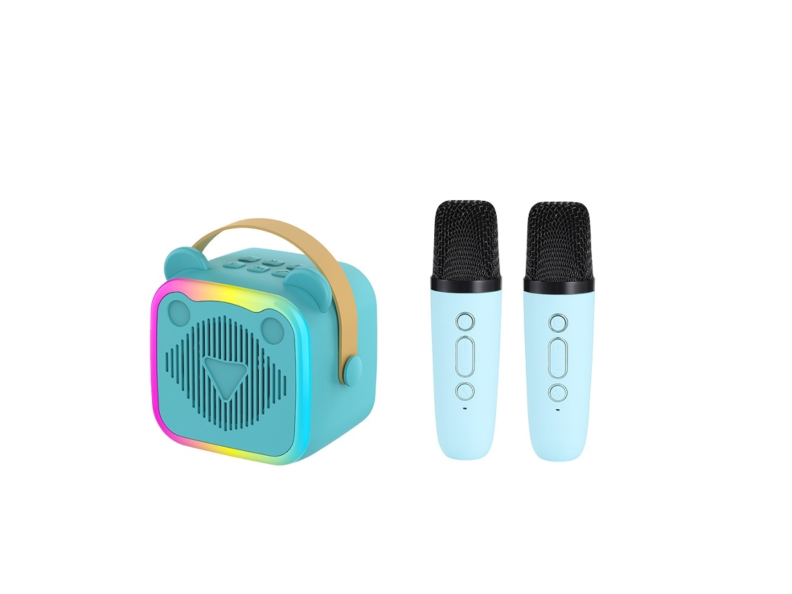 Elysve Microfone Com 2 Microfones Sem Fios, Mini Máquina De Karaoke Infantil