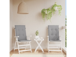 Vidaxl Almofadões Para Cadeiras Altas De Jardim 2 Pcs Tecido Cinzento