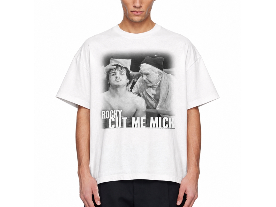 Rockinstone Rocky Movie Rock And Mick White Adult T-shirt Size:xl
