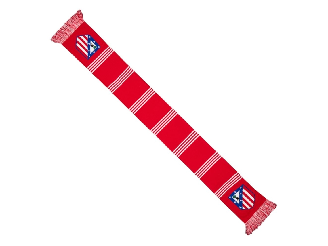 Cachecol Do Atlético De Madrid, Vermelho Com Listras Verticais Brancas. 86355