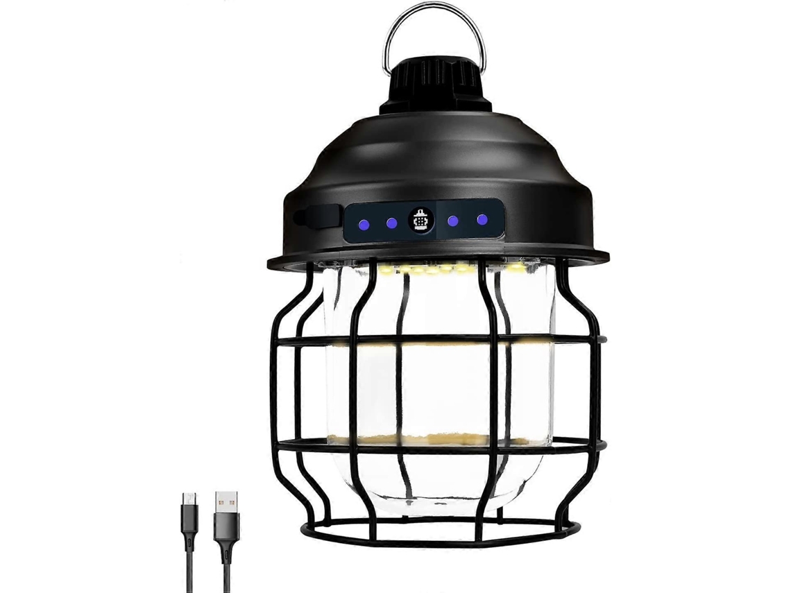 Lâmpada Led Para Acampamento Para Uso Externo, Bateria De 3600 Mah Com 3 Modos De Iluminação, Preta Aquaforge