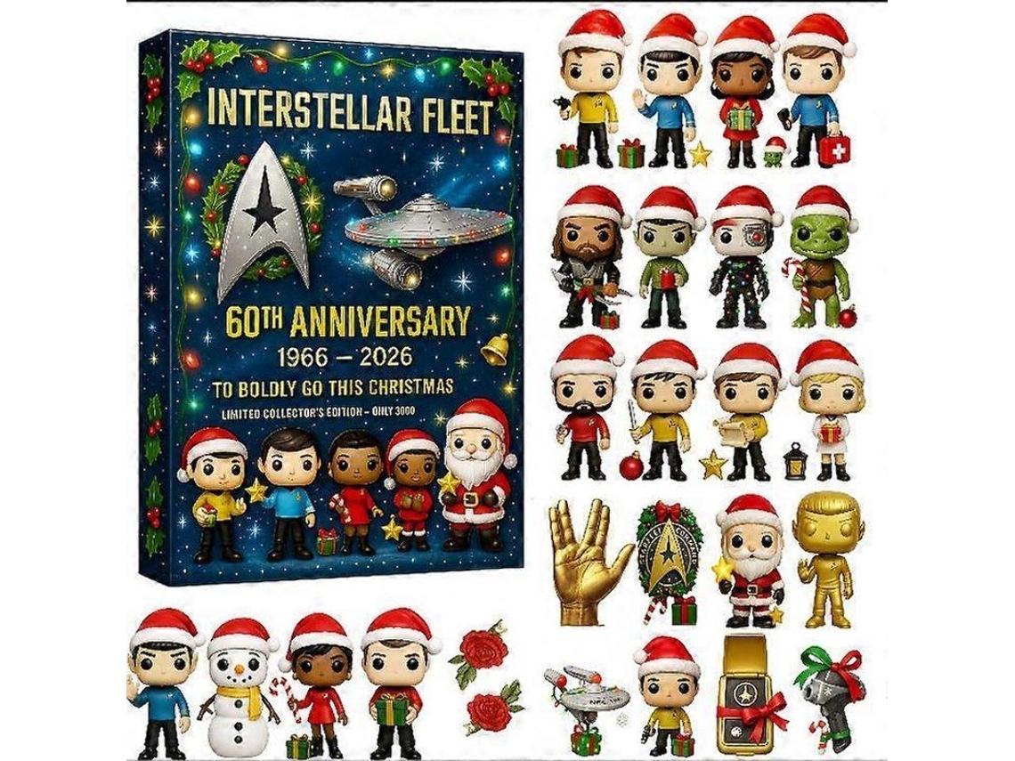 calendário de Adviento de Natal 2025 Startrek Decorativo de Acrílico Estilo Completo