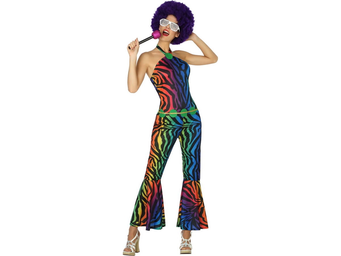 Fato de Mulher DISFRAZZES Disco Com Estampado Multicolor (Tam: M/L)