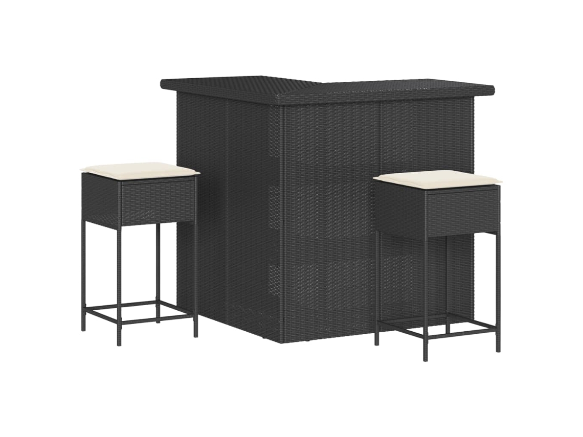 Garden Bar Set, Garden Bar Sets Vidaxl Preto Rattan / Vime (n/a)