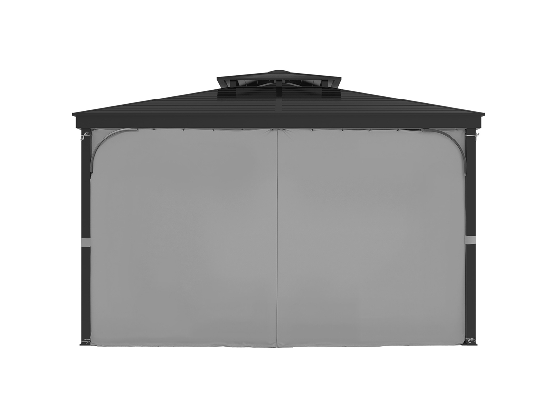 Cortinas Succebuy Para Gazebo Exterior 284 X 284 X 204 Cm Em Poliéster, Cor Cinza