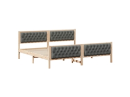 Estrutura da Cama com Cabeceira Cinza Escuro 200x200 cm MAISON EXCLUSIVE