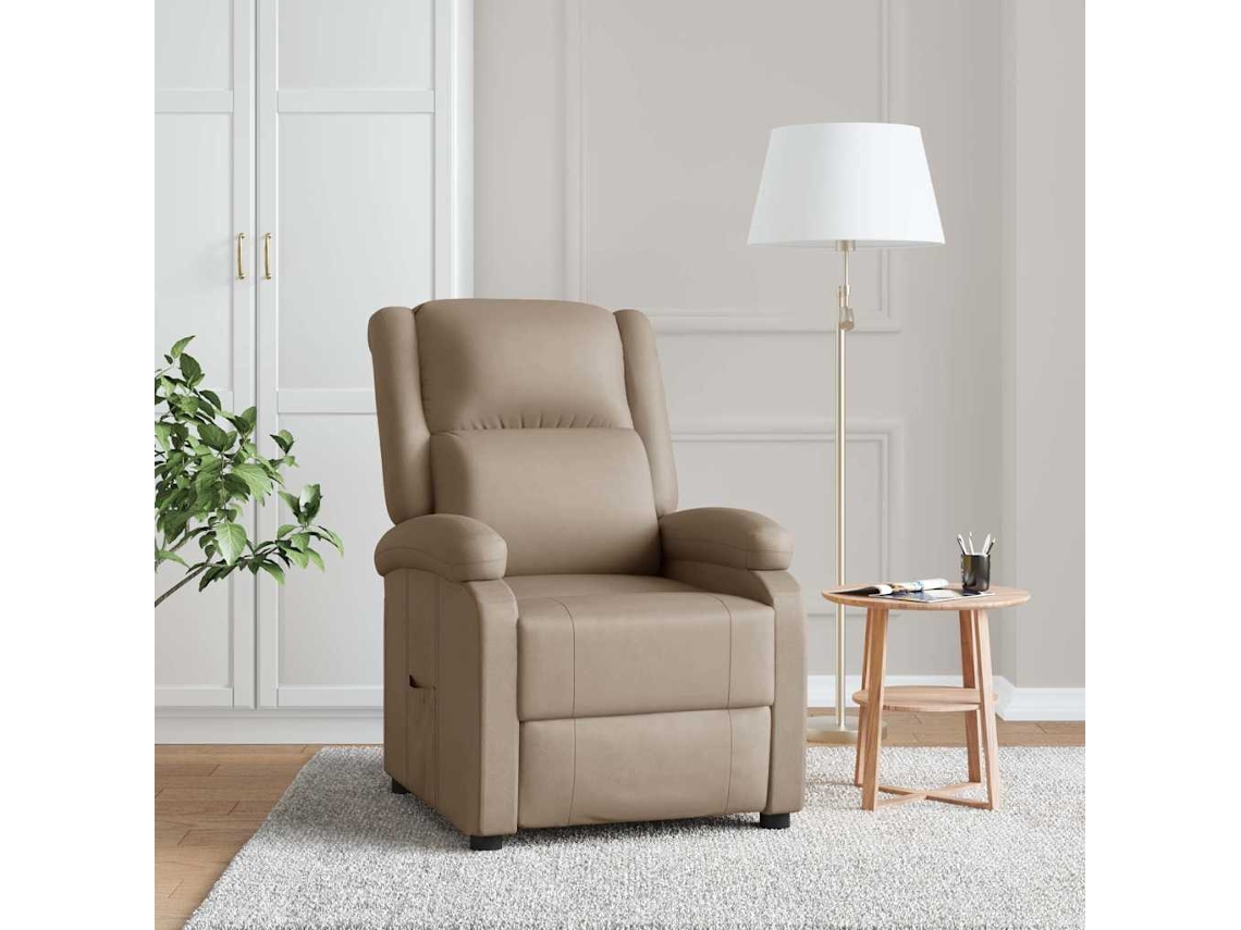 Vidaxl Poltrona Reclinável Couro Artificial Cor Cappuccino
