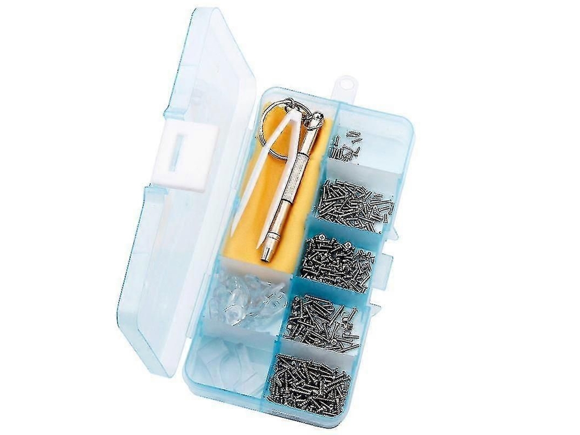 Kit de Ferramentas para Reparo Óculos, 500 Peças, Parafusos, Porcas, Almofadas Silicone Nariz, Microchav e Fenda, Pinça, Gancho Ore GOKOCO