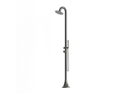 Coluna De Chuveiro Externa Em Aço Inox 316l Cor Canna Fucile Com Entradas Para Água Quente E Fria, Modelo Luna D Sined