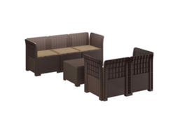 Maison Exclusive - Sofá De Jardim De 5 Pessoas Com Almofadas Visual De Rattan Pp