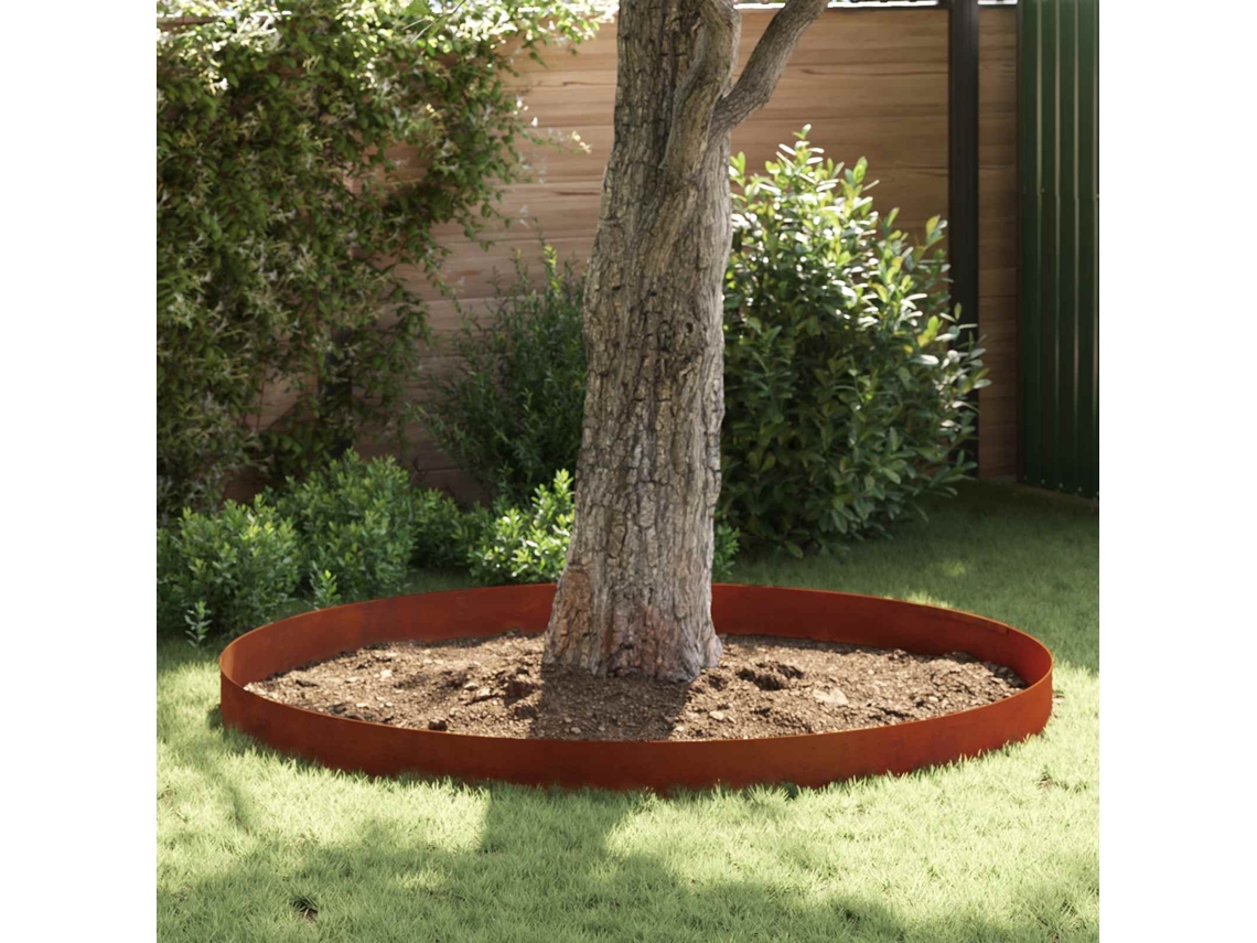 Vidaxl Acabamento Para Gramado 4 Unid. 450 X 20 Cm Ferro Enferrujado