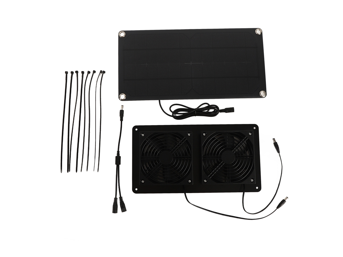 Kit Ventilador Solar 12v 10w Silício Monocristalino 3w Duplo | S/MARCA