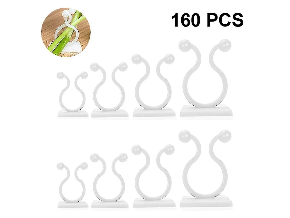 160 clips de fixação para plantas trepadoras, adesivos invisíveis, ganchos de resina, para jardim e parede, branco | S/MARCA