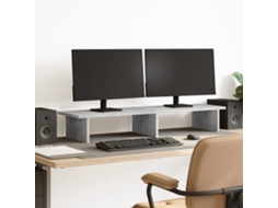 Vidaxl Suporte Para Monitor Derivados De Madeira Cinzento Cimento