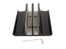 Suporte Vertical Para Laptop 2 Slot, Alumínio Anodizado, Ajustável, Para Notebook De 0.63 A 2.36in, Preto