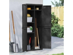 Vidaxl Móvel De Arrumação Para Exterior 65x37x165 Pp Preto