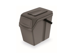 Caixote Do Lixo KEDEN 25L Prosperplast Sortibox de Plástico com Tampa em Cinza