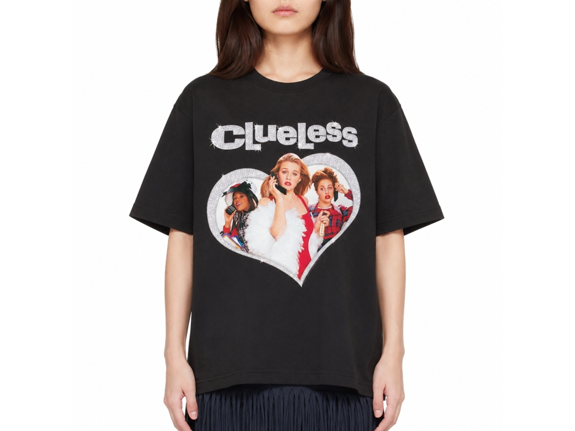 Rockinstone Clueless Diamond Heart Black T-shirt Size:m
