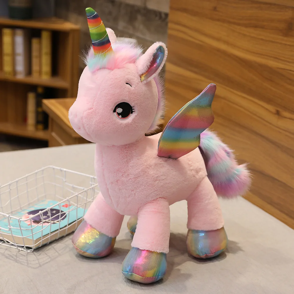 Unicórnio de Pelúcia Macio e Adorável, Arco íris Dos Sonhos MDUG (rosa 60cm)