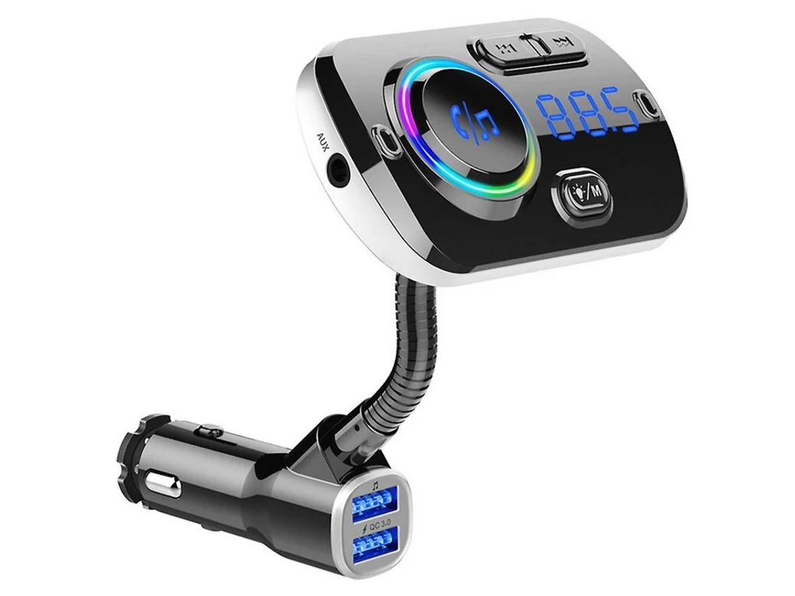Transmissor Fm Bluetooth para Carro Adaptador de Rádio Sem Fio Bluetooth 5.0 para Carro YIZHOOD