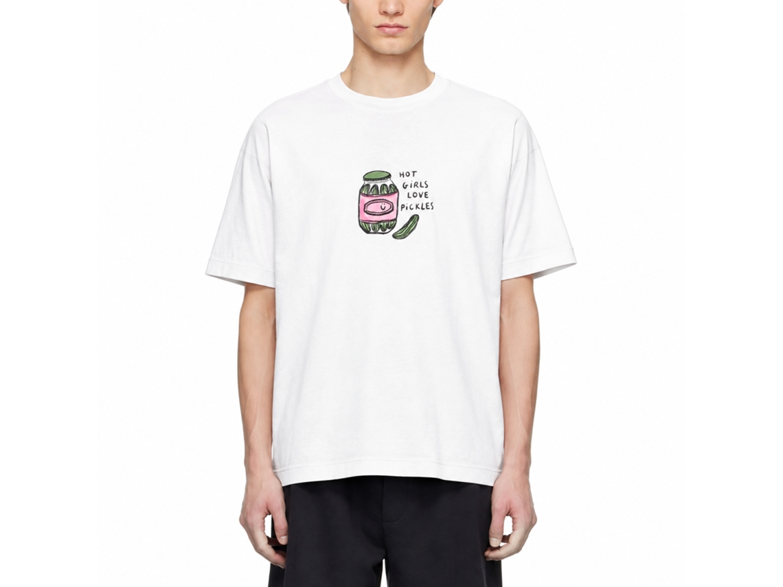 Camiseta Rockinstone Hot Girls Love Pickles Lauren Emmett Art - Estilo de Designer Exclusivo