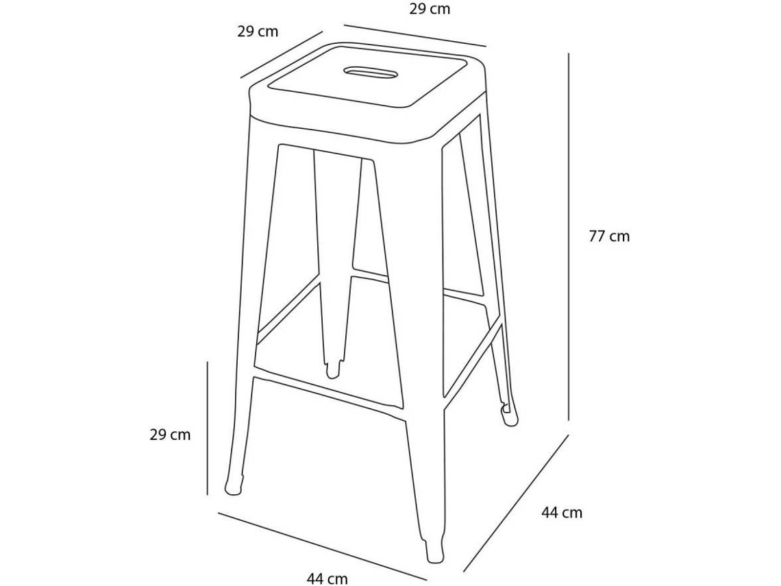 Banco Alto VMO HOME Lank Old Réplica (46 x 46 x 127 cm)