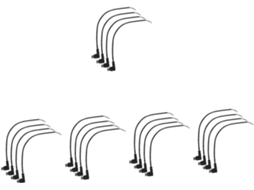 Cabo Usb-c De 20 Peças Com 4 Ângulos, Em Polivinil, Preto.