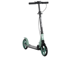 Trotinete Dobrável Com Guiador Ajustável Rodas Grandes De 200mm Amortecimento E Travão Carga Máxima 100kg 91,5x36,5x91-104cm Verde