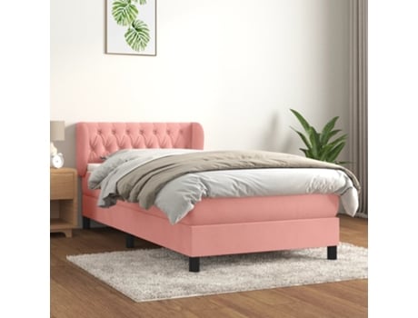 Cama Box Spring VIDAXL (Rosa - Veludo - 203 x 93 x 88 cm)