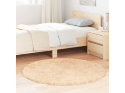 Vidaxl Tapete Shaggy De Pelo Alto Navarra 120x120 Cm Poliéster Bege