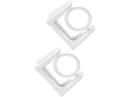 Conjunto De 2 Suportes Adesivos Para Barra Chuveiro, Brancos, Giratórios, Para Toalhas, Seguros E Antiderrapantes