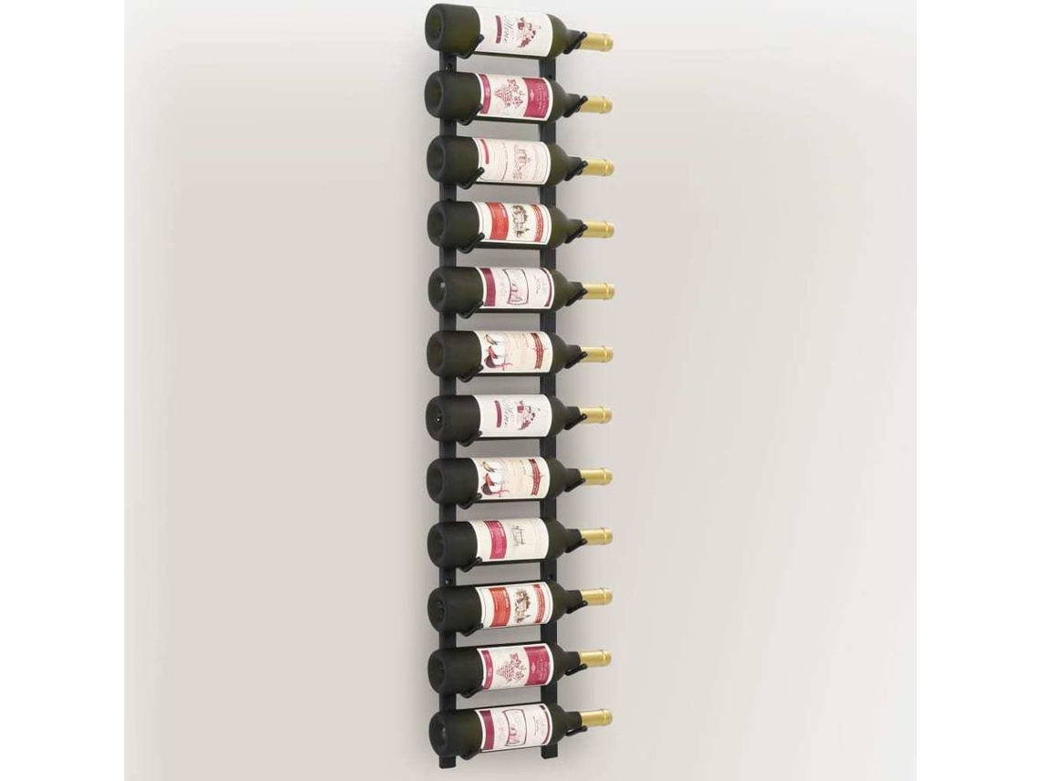 Garrafeira VIDAXL parede para 12 garrafas ferro preto