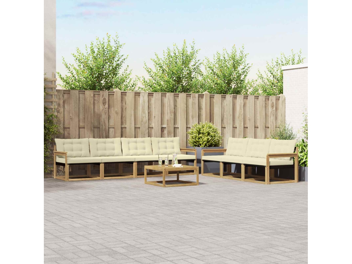 Vidaxl Conjunto De Sofás Para Exterior 8 Unid. Branco E Creme