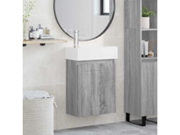 Vidaxl Conjunto De Móveis De Banheiro Com Torneira Sonoma Cinzento