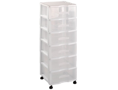Cômoda Tipo Vagão, Branca, Com 6 Gavetas, Com Rodas, 98,5 X 36,5 X 38 Cm Acan
