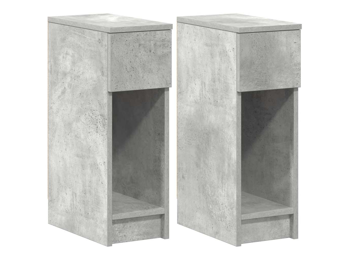 Bedside Cabinet, Bedside Cabinets Vidaxl Cinzeto Madeira Processada (n/a)