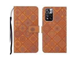 Capa De Celular Em Couro Com Padrão Étnico Em Relevo Para Xiaomi Redmi Note 11 Pro