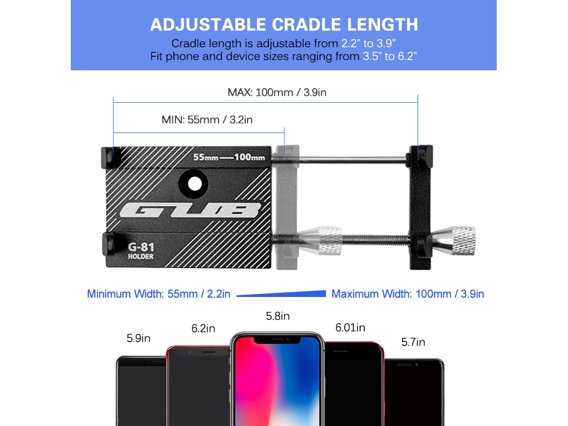 Suporte De Telefone Ajustável Gub Para Bicicleta Mtb, Moto E Guiador, Compatível Com Aparelhos De 3.5 Polegadas
