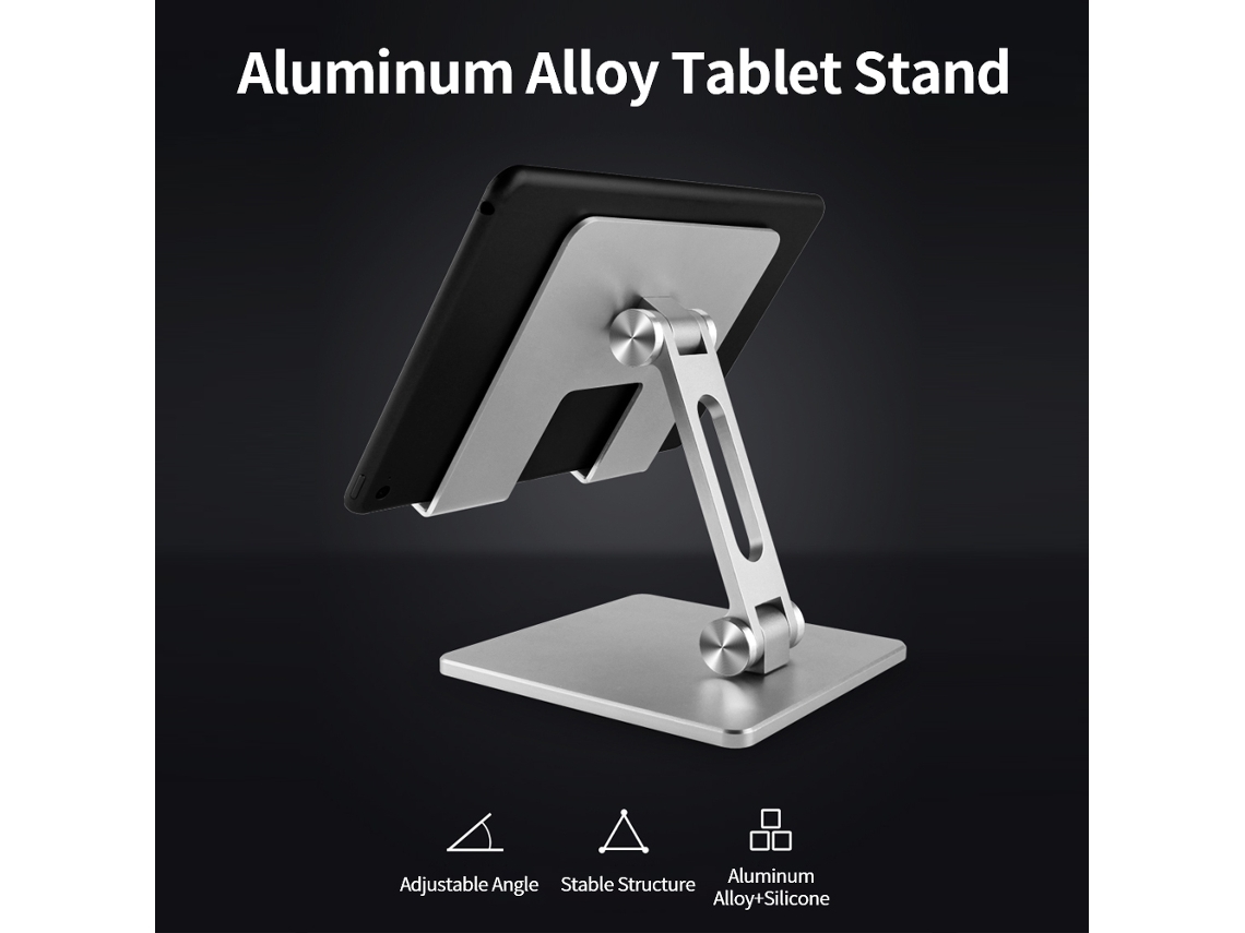 Suporte Para Tablet Suporte Para Telefone Móvel Ajustável De Liga De Alumínio Portátil Plegável Cinza