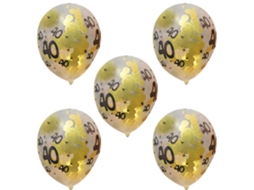 Pack de 5 balões de látex para aniversário 30ª, 40ª, 50ª com decoração de casa em ouro LAXISCREED