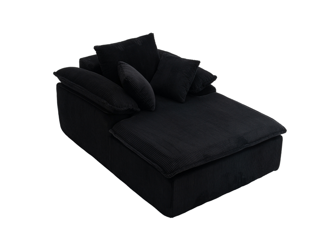 Sofá de 4 lugares com chaise, chenille, encosto ajustável, bege ORBITRA COMMERCE