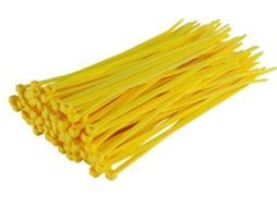 Abraçadeiras De Nylon, Amarelas, 100 Unidades, 200 Mm X 2, 5 Mm, Resistentes A Raios Uv