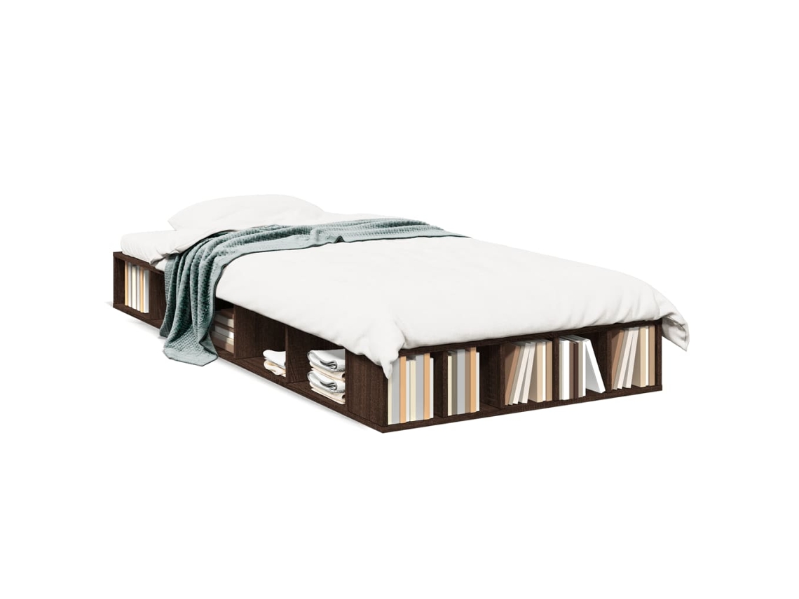 Bed Frame, Bed Frames Vidaxl Marrom Madeira Processada (90 X 190 Cm)